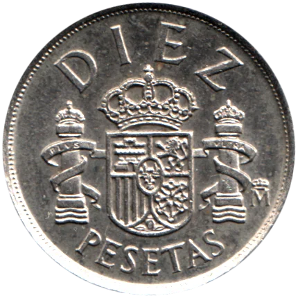10 Pesetas, 1984 Reverse