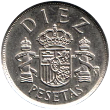 Preview 10 Pesetas, 1984 reverse