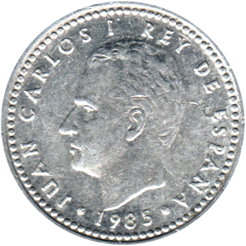 1 Peseta, 1985 Obverse