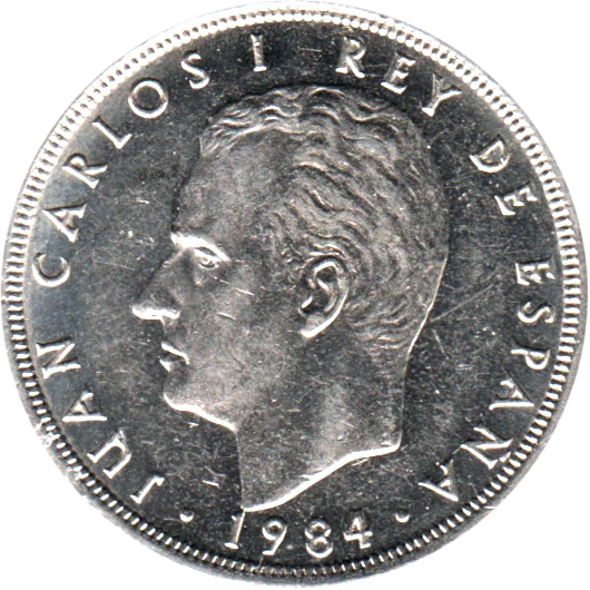 5 Pesetas, 1984 Obverse