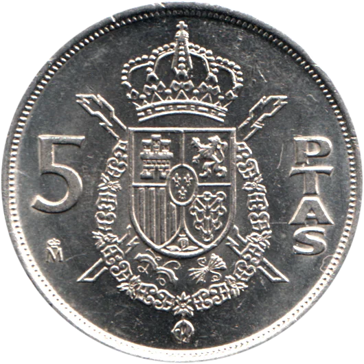 5 Pesetas, 1984 Reverse