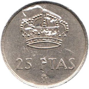 Preview 25 Pesetas, 1983 reverse