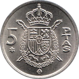 Preview 5 Pesetas, 1978 reverse