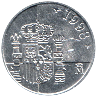 Preview 1 Peseta, 1998 reverse