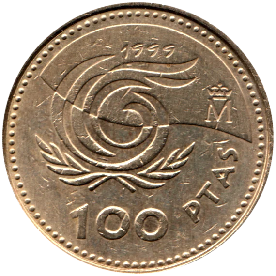 100 Pesetas, 1999 Reverse