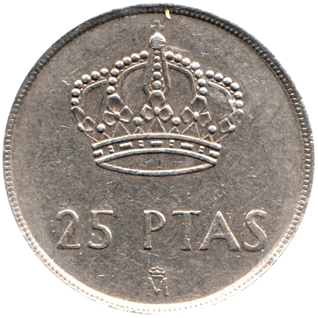 25 Pesetas, 1984 Reverse