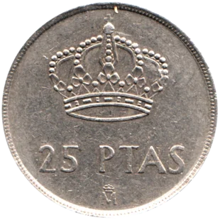 Preview 25 Pesetas, 1984 reverse