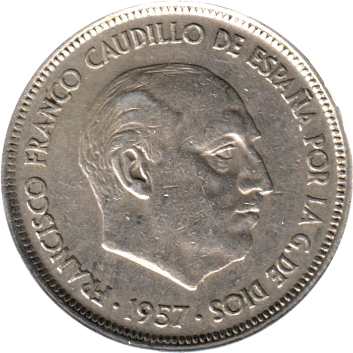 50 Pesetas, 1958 Obverse