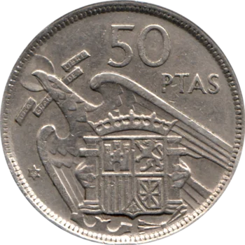 Preview 50 Pesetas, 1958 reverse