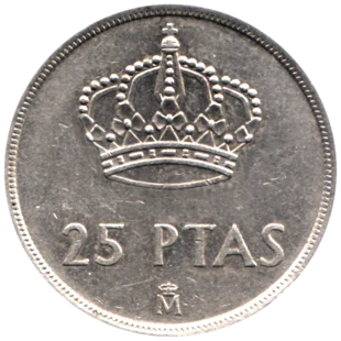 Preview 25 Pesetas, 1982 reverse