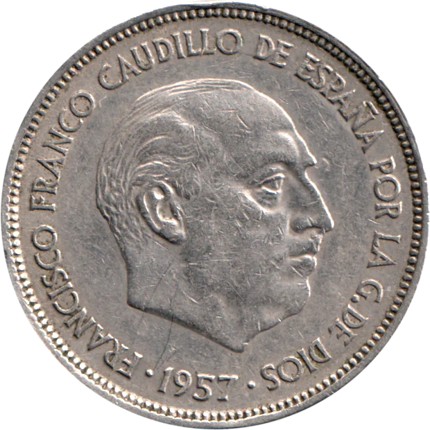 25 Pesetas, 1967 Obverse
