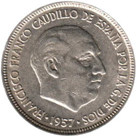 Preview 5 Pesetas, 1969 obverse