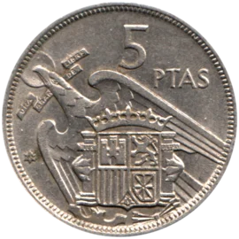 Preview 5 Pesetas, 1969 reverse