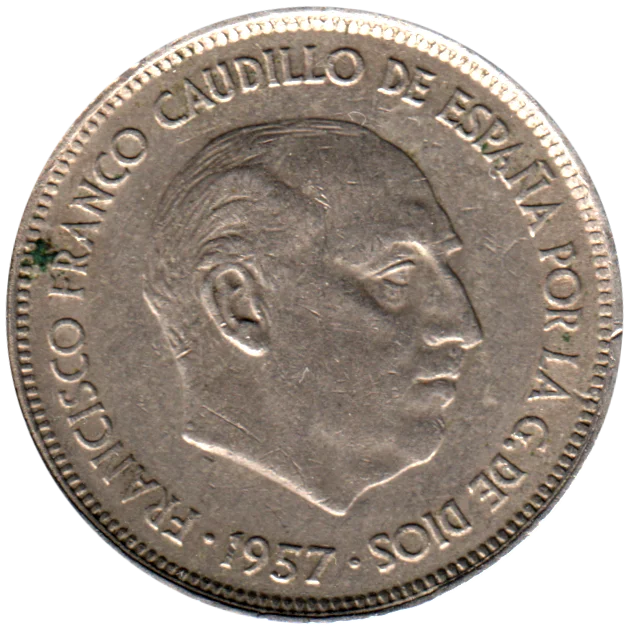 25 Pesetas, 1966 Obverse