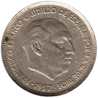 Preview 25 Pesetas, 1966 obverse