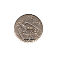 Preview 25 Pesetas, 1966 reverse