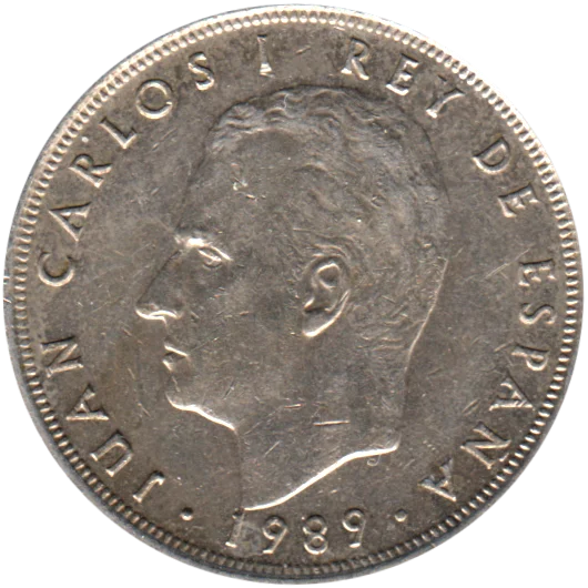 5 Pesetas, 1989 Obverse