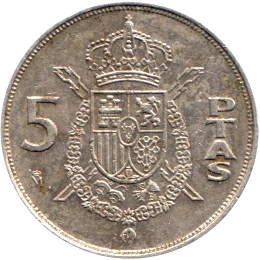 5 Pesetas, 1989 Reverse