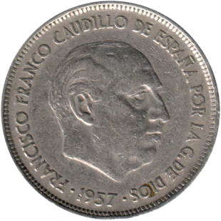 Preview 25 Pesetas, 1959 obverse