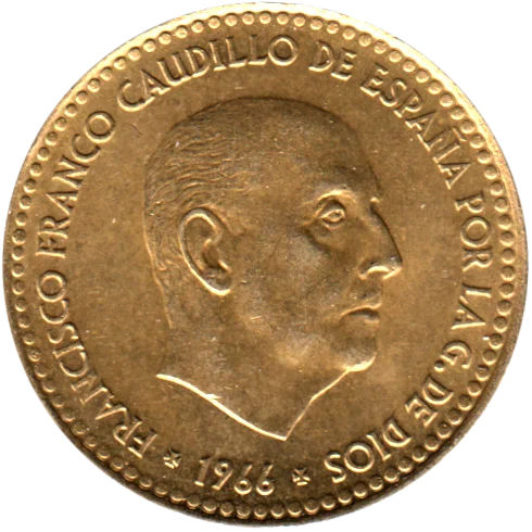1 Peseta, 1975 Obverse
