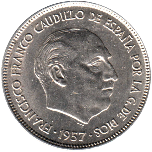 25 Pesetas, 1970 Obverse
