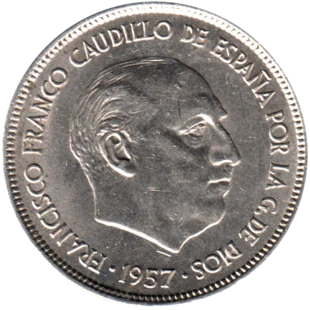 Preview 25 Pesetas, 1970 obverse