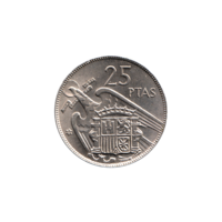 Preview 25 Pesetas, 1970 reverse