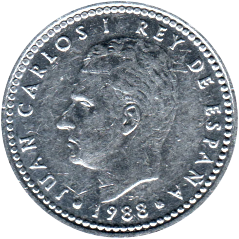 1 Peseta, 1988 Obverse