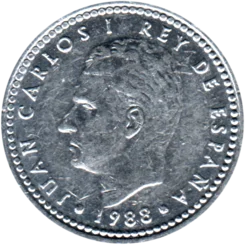 Preview 1 Peseta, 1988 obverse