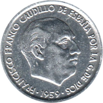 10 céntimos, 1959 Obverse