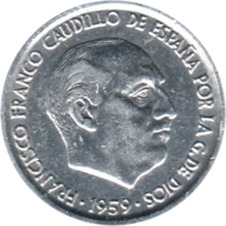 Preview 10 céntimos, 1959 obverse