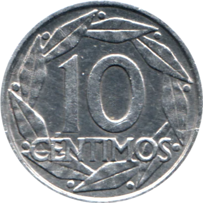 10 céntimos, 1959 Reverse