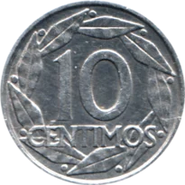 Preview 10 céntimos, 1959 reverse