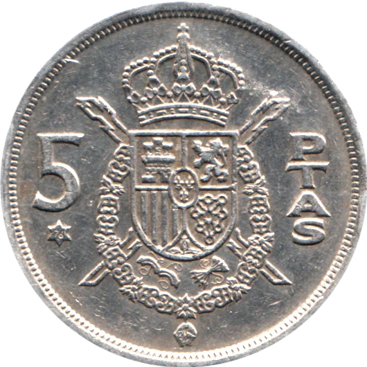 5 Pesetas, 1976 Reverse
