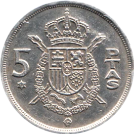 Preview 5 Pesetas, 1976 reverse