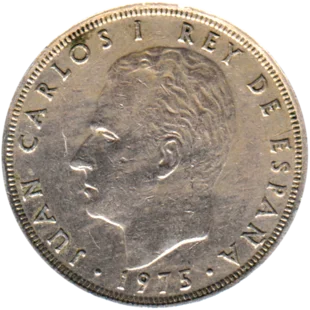 Preview 25 Pesetas, 1977 obverse