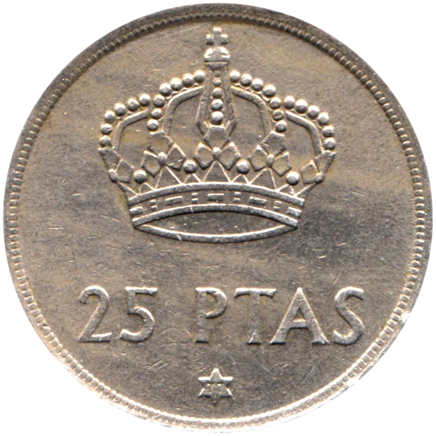 25 Pesetas, 1977 Reverse