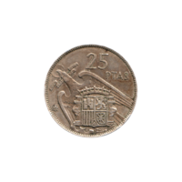 Preview 25 Pesetas, 1965 reverse