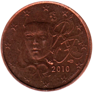 1 cent, 2010 Obverse
