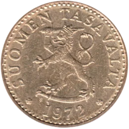 Preview 20 penniä, 1972 obverse