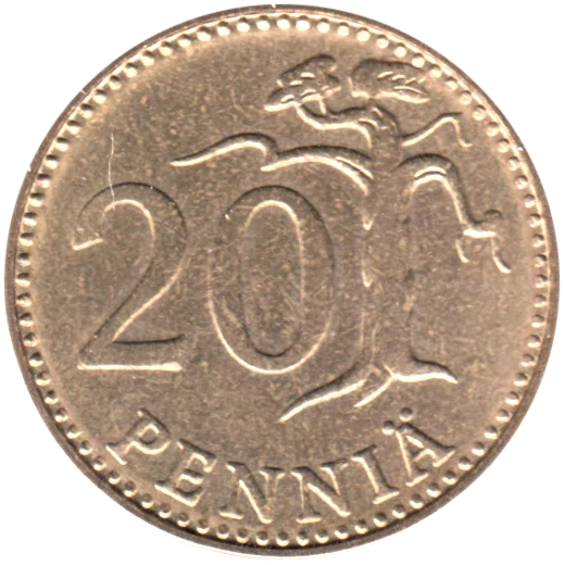 20 penniä, 1972 Reverse
