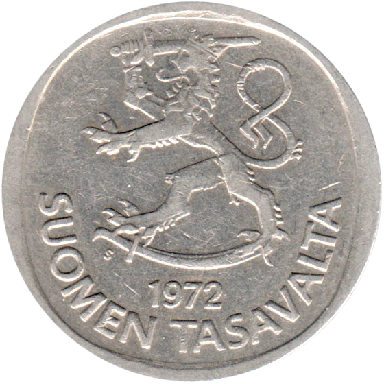 1 Markka, 1972 Obverse