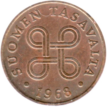 Preview 1 penni, 1968 obverse