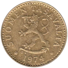 Preview 10 penniä, 1974 obverse