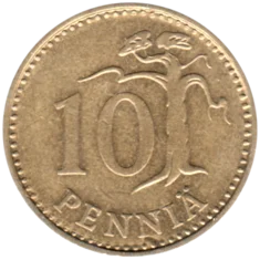 Preview 10 penniä, 1974 reverse