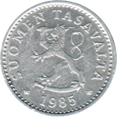 Preview 10 penniä, 1985 obverse