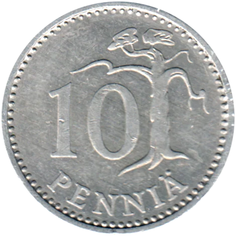 10 penniä, 1985 Reverse