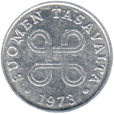 Preview 1 penni, 1973 obverse