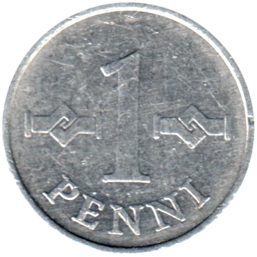 1 penni, 1973 Reverse