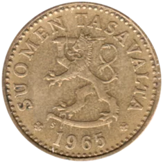 Preview 10 penniä, 1965 obverse